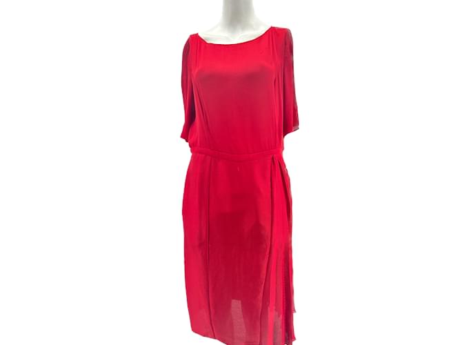 NINA RICCI Robes T. ca 46 polyestyer Polyester Rouge  ref.1246360