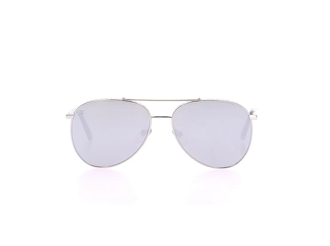 LOUIS VUITTON Sonnenbrille T.  Plastik Silber Kunststoff  ref.1246395