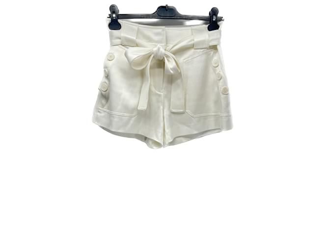 DEREK LAM Pantalones cortos T.US 2 poliéster Blanco  ref.1246420