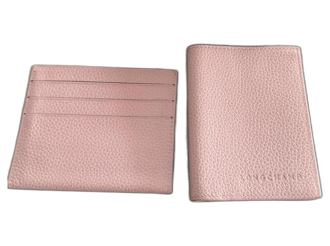 Longchamp Geldbörse damen Pink Leder  ref.1246627