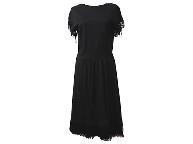 Chanel Paris / Dallas Black Maxi Knit Dress Mohair  ref.1246632