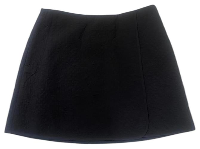 Cos Quilted Wrap Mini Skirt Black Polyester Polyamide  ref.1246931