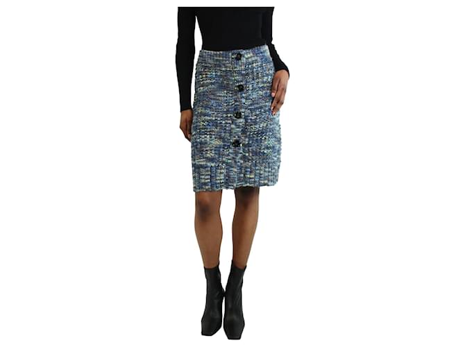 Acne Blue buttoned wool skirt - size XXS/XS  ref.1246990