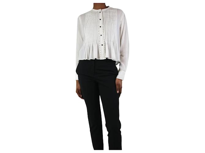 Isabel Marant Camisa algodón plisada color crema - talla UK 6 Crudo  ref.1246997