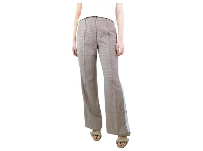 Autre Marque Multicoloured checkered side-stripe trousers - size UK 10 Multiple colors Polyester  ref.1247000