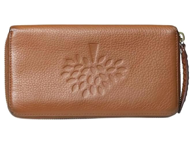 Mulberry Brown zipped wallet with brand detailing Leather  ref.1247006