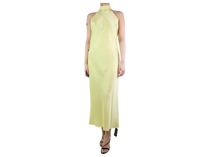 Autre Marque Yellow halterneck maxi dress - size UK 12 Polyester  ref.1247008