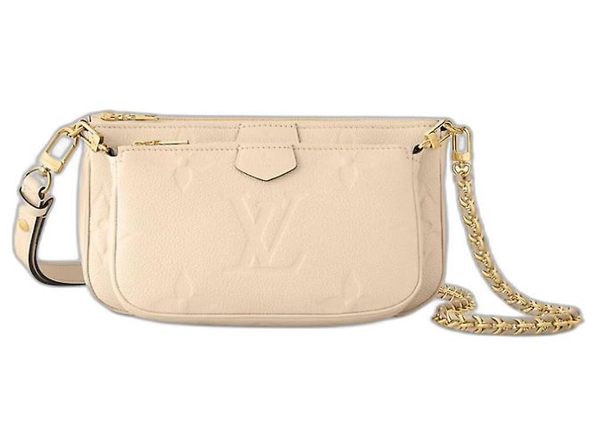 Multi Pochette Louis Vuitton Nouvelle pochette multi de LV en cuir Écru