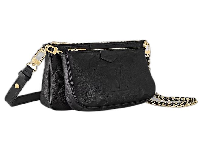 Louis Vuitton LV Multi pochette en cuir noir neuf