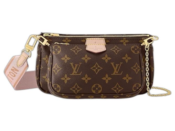 Louis Vuitton LV Multi pochette lienzo nuevo Castaño