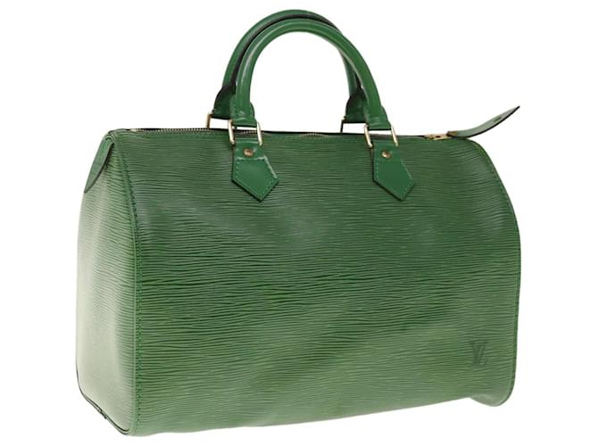 Louis Vuitton Epi Speedy 30 Bolsa de Mão Verde Borneo M43004 Autenticação de LV 64977 Couro  ref.1247064