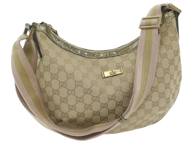 GUCCI GG Canvas Sherry Line Shoulder Bag Gold Beige pink 181092 auth 65952 Golden Cloth  ref.1247090