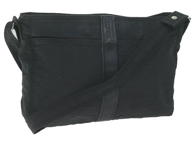 Hermès HERMES Acapulco Basas MM Borsa a tracolla Nylon Nero Auth bs11741