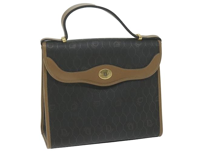 Bolsa de mão em lona Christian Dior Honeycomb em couro PVC preto Auth am5756  ref.1247156