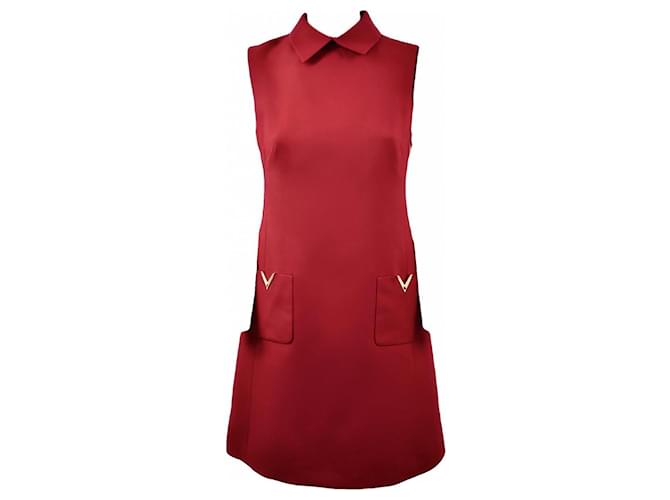 Valentino Garavani Dresses Red Wool  ref.1247190