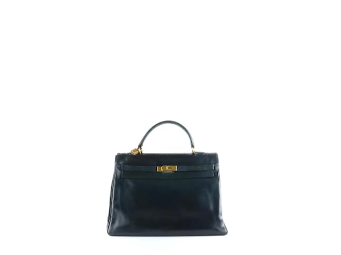 Kelly Hermès HERMES  Handbags T.  leather Navy blue  ref.1246244