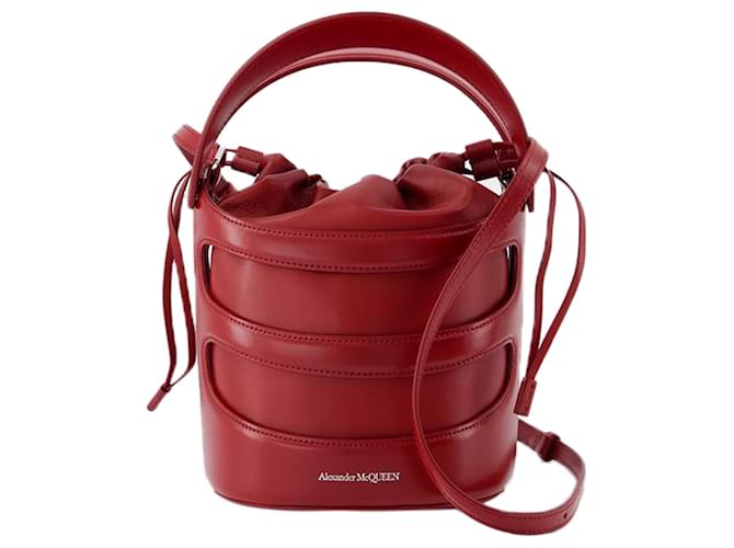 Rise Bag - Alexander McQueen - Leather - Burgundy Red Dark red Pony-style calfskin  ref.1246321