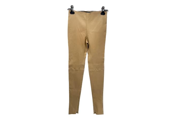 BALENCIAGA  Trousers T.fr 36 leather Beige  ref.1246428