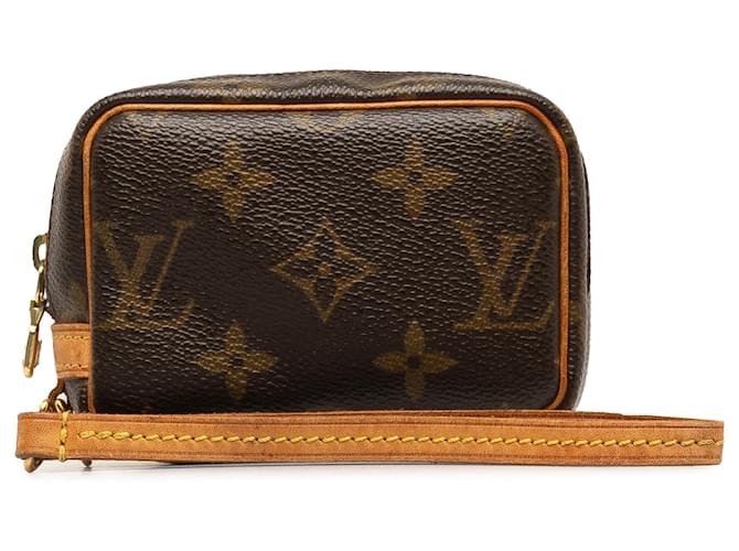 Louis Vuitton Brown Monogram Trousse Wapity Leather Cloth  ref.1246521