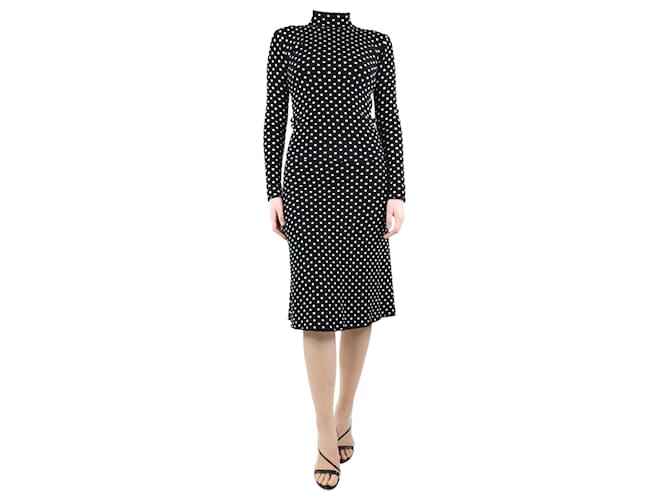 Balenciaga Black high-neck polka dot top and skirt set - size S Viscose  ref.1246604