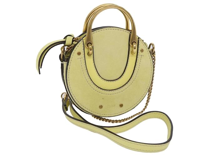 Chloé Chloe Pixy Hand Bag Suede Leather 2way Yellow Auth 65664  ref.1246671