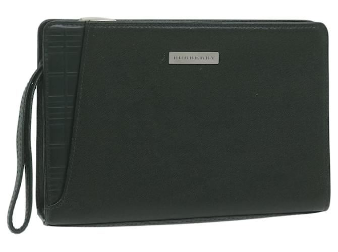BURBERRY Clutch Bag Leather Green Auth bs11873  ref.1246677