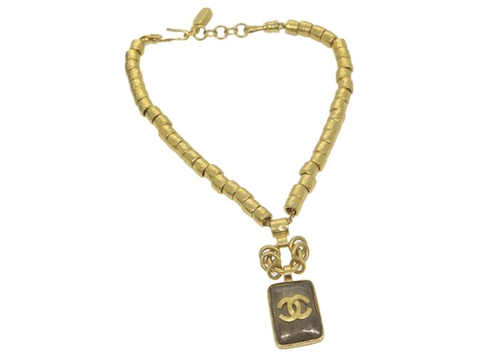 CHANEL Necklace Gold Tone CC Auth 65253A Metal  ref.1246746