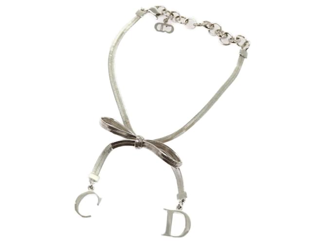 Christian Dior Ribbon Bracelet Metal Silver Auth am5770 Silvery  ref.1246769