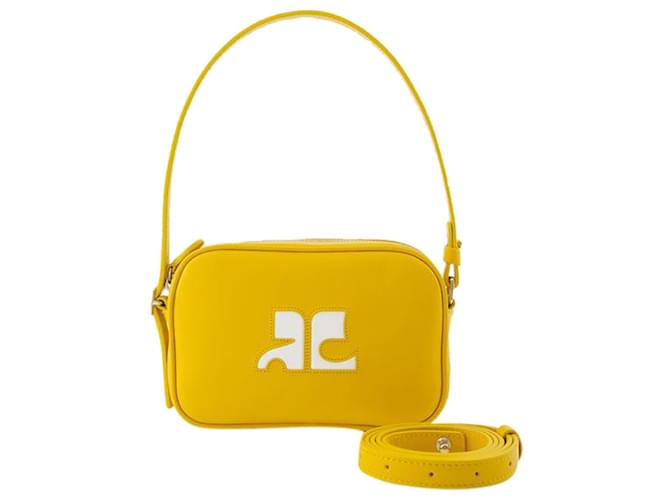 Slim Camera Bag - Courreges - Leather - Yellow Pony-style calfskin  ref.1246916