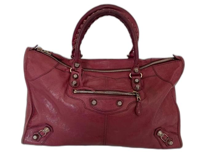City Balenciaga Handbags Dark red Leather  ref.1247236