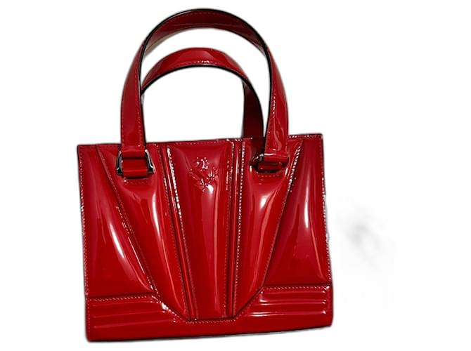 Autre Marque Ferrari leather hand bag Red Patent leather  ref.1247287