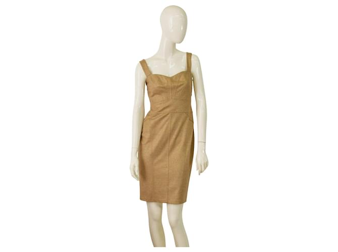 Diane Von Furstenberg Kleider Golden Wolle  ref.1247339