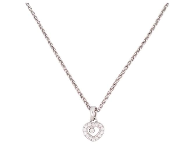 CHOPARD HAPPY DIAMONDS NECKLACE 0.29ct 791034 46 WHITE GOLD 18K 12GR NECKLACE Silvery  ref.1247380