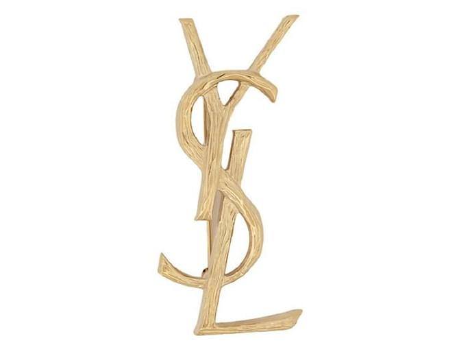 Other jewelry NEW SAINT LAURENT OPYUM YSL GOLD METAL BROOCH 748486Y15008007 GOLD BROOCH Golden  ref.1247402