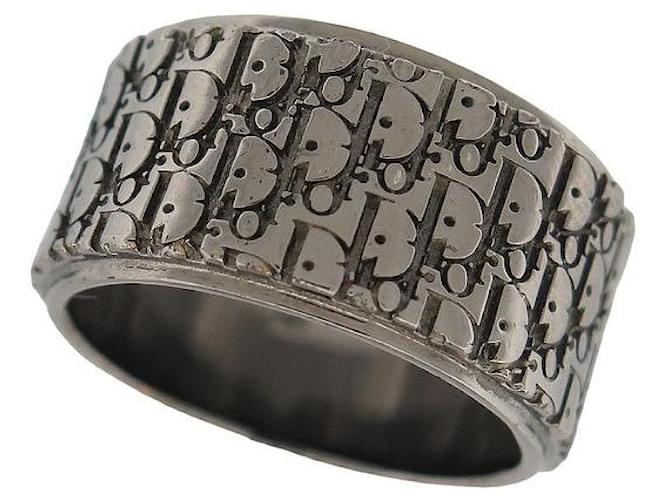 DIOR CHRISTIAN DIOR OBLIQUE R RING0893HOMST T60 M SILVER METAL RING BOX Silvery  ref.1247411