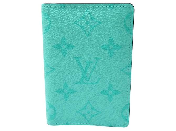 NEW LOUIS VUITTON M CARD HOLDER30893 TAIGARAMA POCKET ORGANIZER MIAMI GREEN Turquoise Leather  ref.1247424