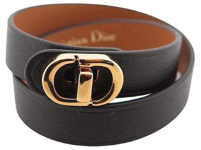 NEW CHRISTIAN DIOR BRACELET 30 MONTAIGNE lined TOWER M 21CM IN LEATHER BOX Black  ref.1247426