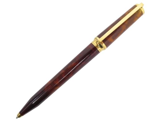ST DUPONT MONTPARNASSE BALLPOINT PEN CHINESE LACQUER & GOLD PEN SET Brown Gold-plated  ref.1247503