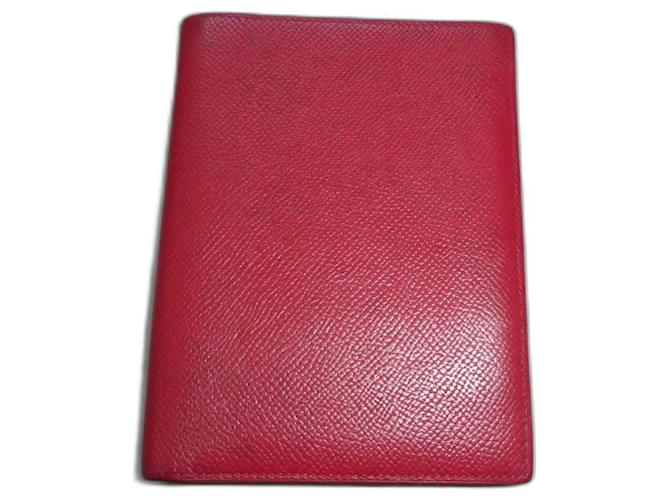 portafoglio vintage Hermès Rosso Pelle  ref.1247590