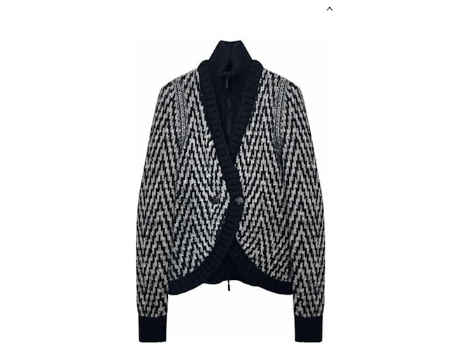 Chanel Nouvelle veste en tricot noir avec boutons en bijoux CC. Mohair  ref.1247596
