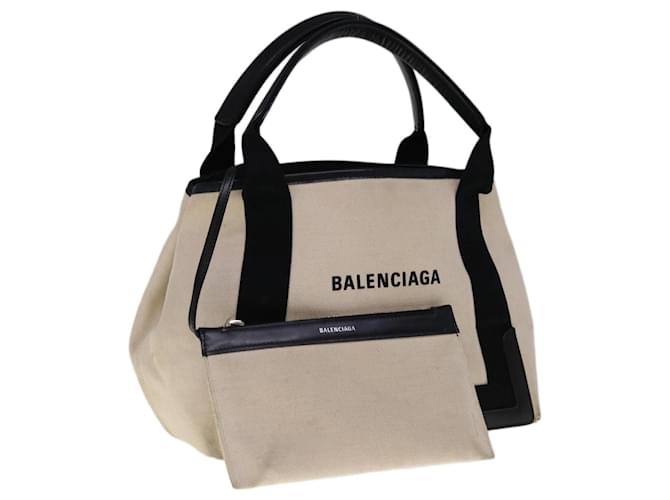 BALENCIAGA Tote Bag Canvas White Black 339933 Auth bs11818 Cloth  ref.1247612