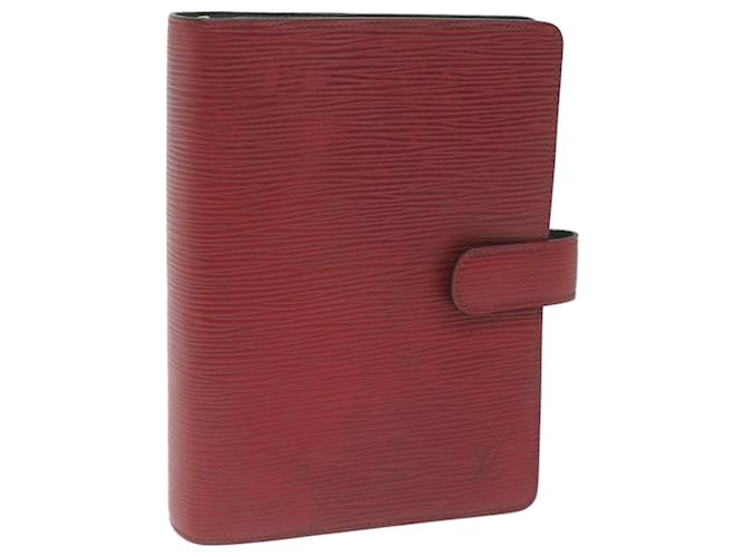 LOUIS VUITTON Epi Agenda MM Day Planner Cover Rouge R20047 LV Auth bs11828 Cuir  ref.1247619