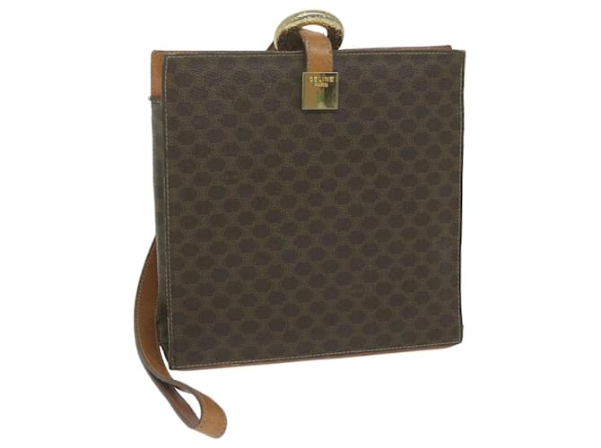 Céline CELINE Macadam Canvas Shoulder Bag PVC Leather Brown Auth 65644  ref.1247622