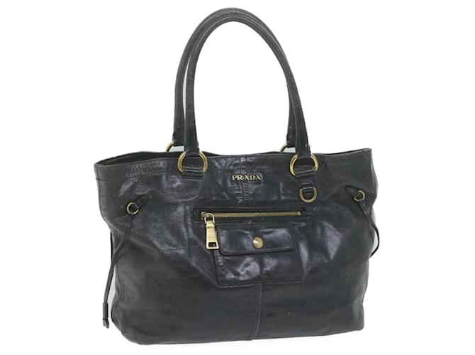 PRADA Hand Bag Leather Black Auth yk10344  ref.1247626