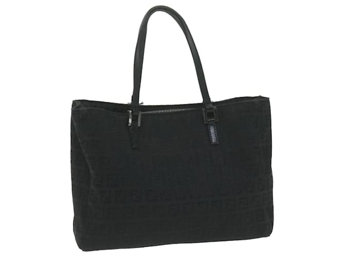 FENDI Zucchino Canvas Hand Bag Black 8BL025 auth 65922  ref.1247628