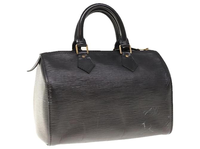 Louis Vuitton Epi Speedy 25 Bolsa de mão Noir Black M43012 Autenticação de LV 66118 Preto Couro  ref.1247636