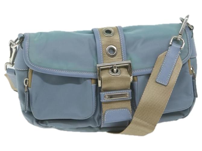 PRADA Shoulder Bag Nylon Light Blue Auth 65827  ref.1247642