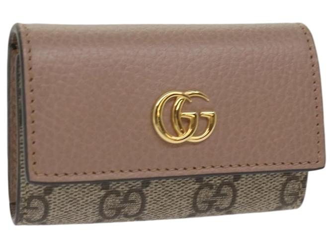 Porta-chaves GUCCI GG Marmont Bege 456118 Auth am5771  ref.1247697