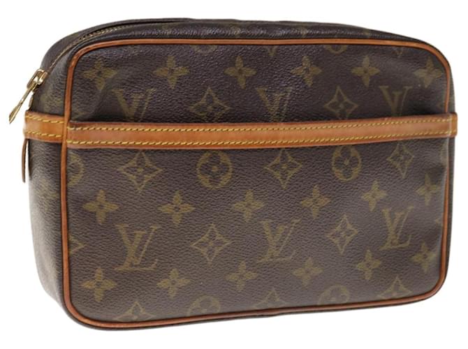 Louis Vuitton Monogram Compiegne 23 Bolsa de Embreagem M51847 Autenticação de LV 65796 Monograma Lona  ref.1247710