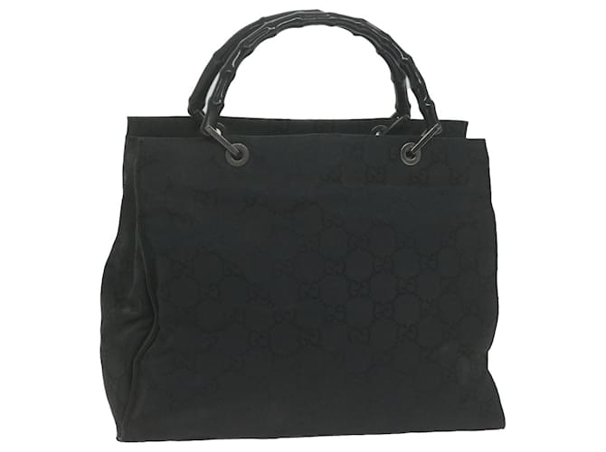 GUCCI Bamboo GG Canvas Hand Bag Black 002 1010 auth 65515  ref.1247726